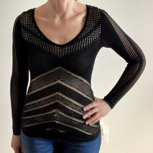 Women's Bodycon Black Long Sleeve Top